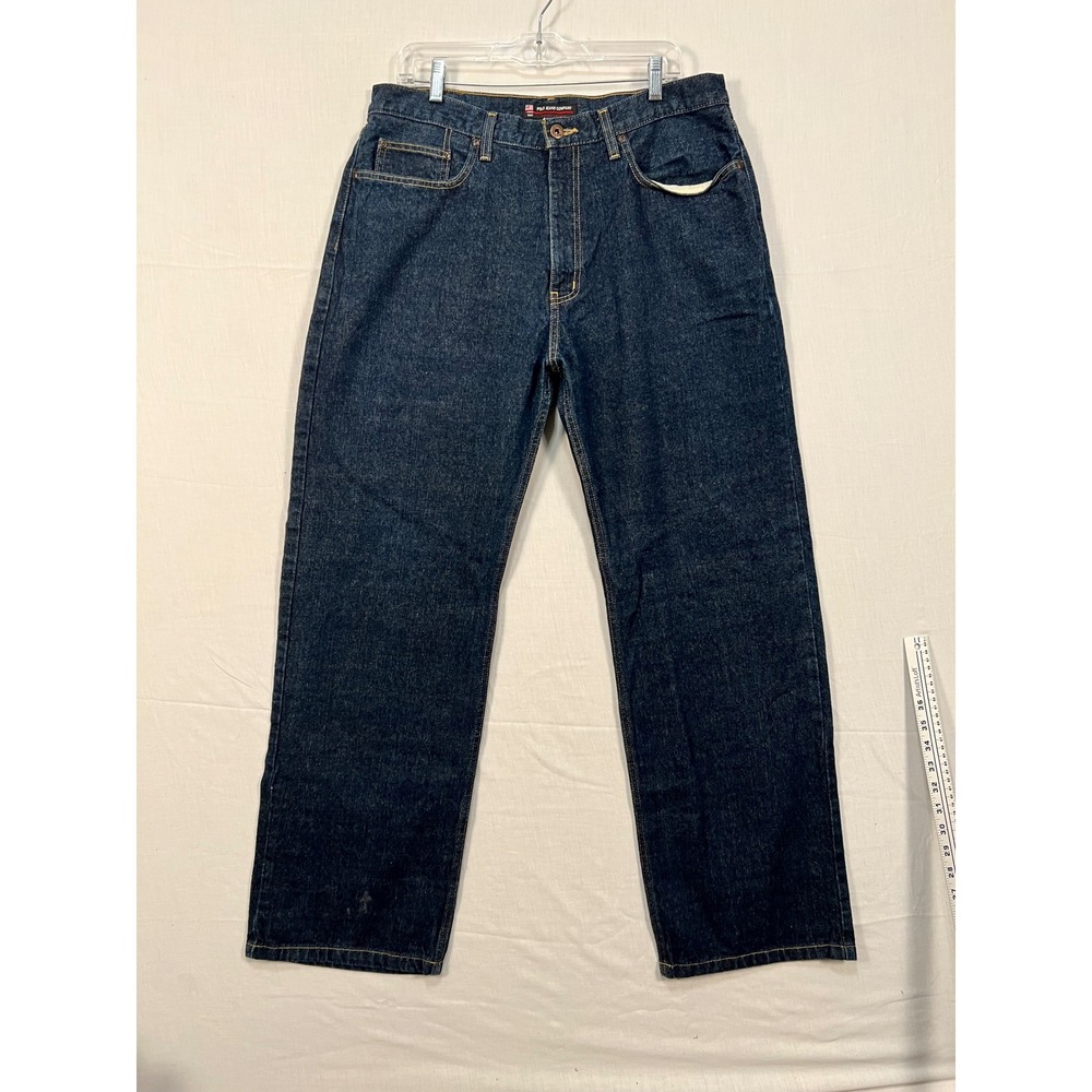 Polo Jeans Co Ralph Lauren Woodrow Mens 34x32 Dark Wash Straight Indigo Denim